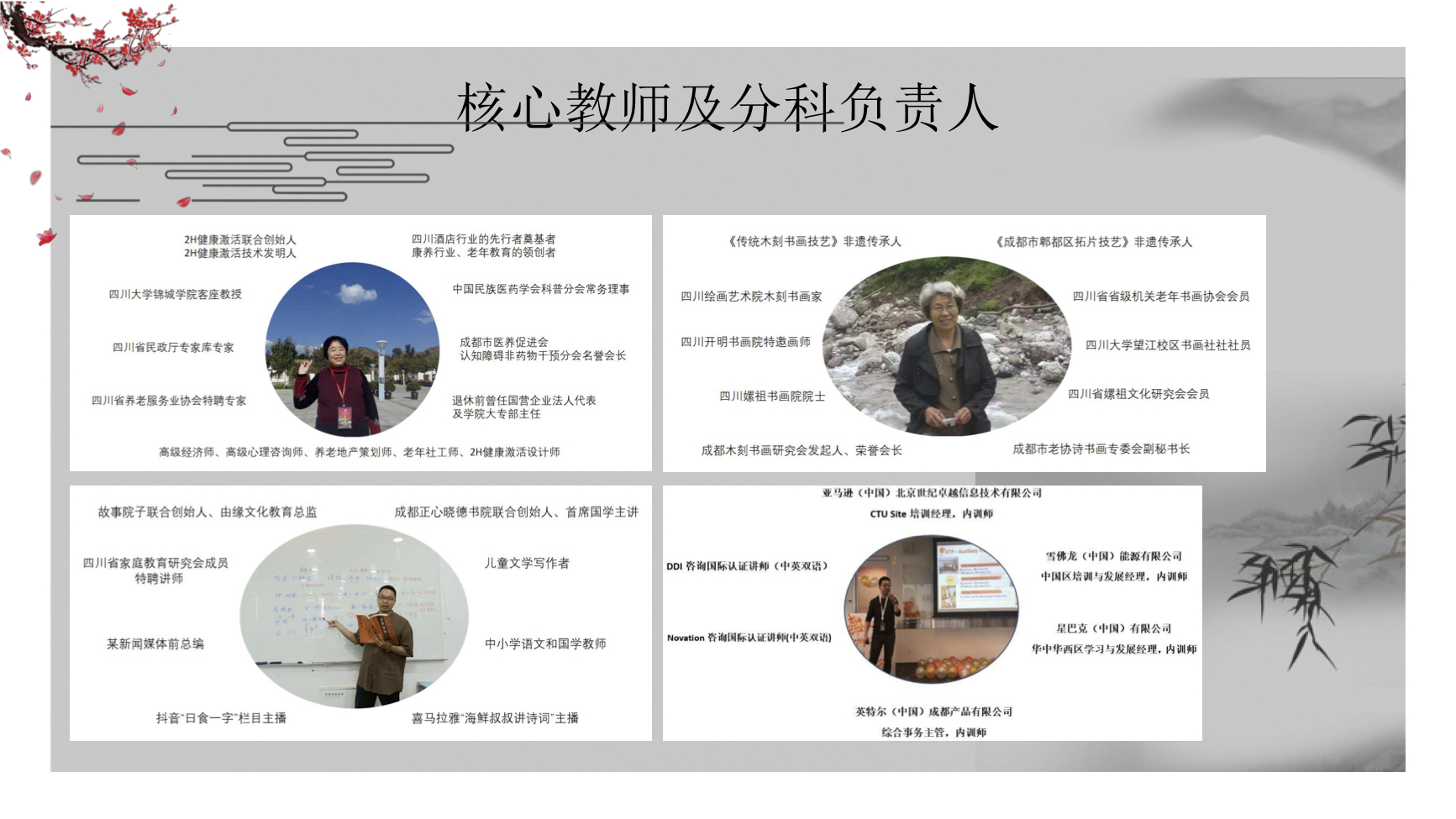  核心教师及分科负责人